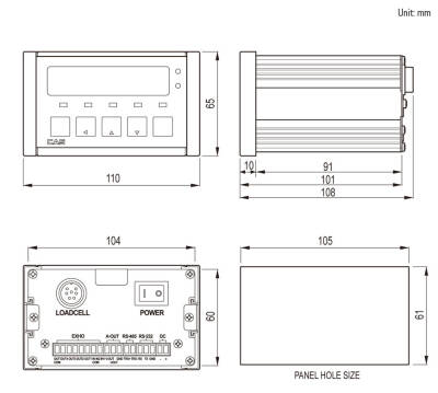 CI-150A Indikatör -Multi Kalibrasyon- RS-485 - Modbus Comm. + Relay Out (2-In 4-out) - 2